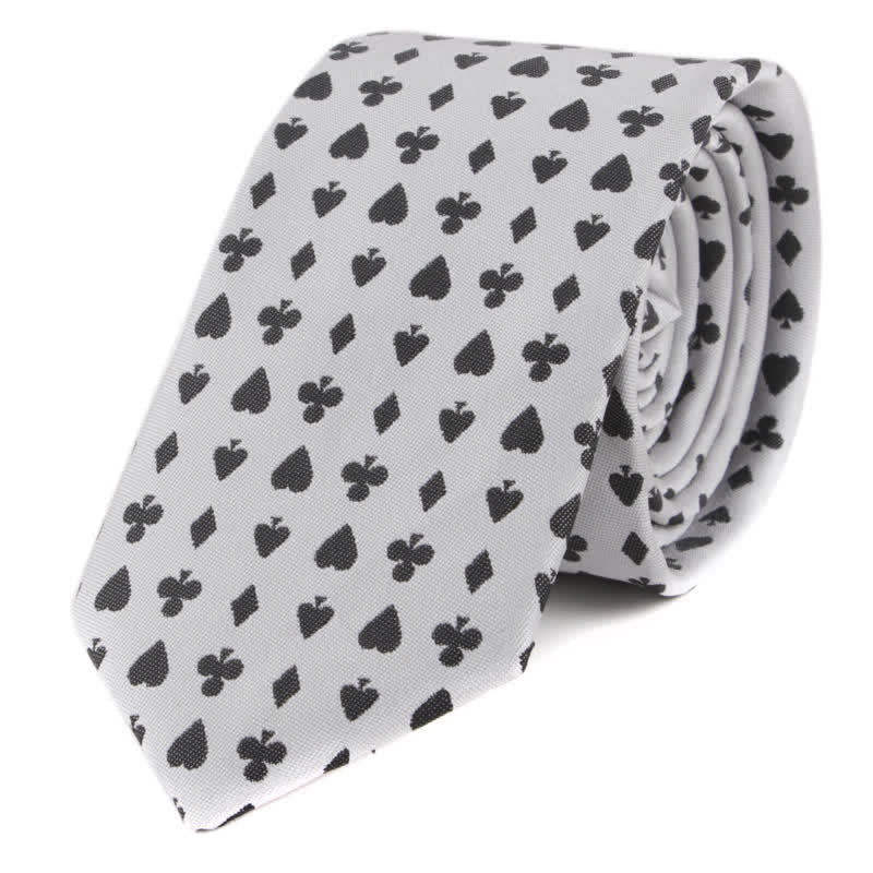 Cravatta da uomo con motivi da poker e animali - Poker bianco - image 12