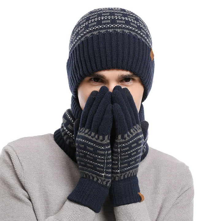 Set di 3 cappelli, sciarpe e guanti a doppio strato in maglia - image 1