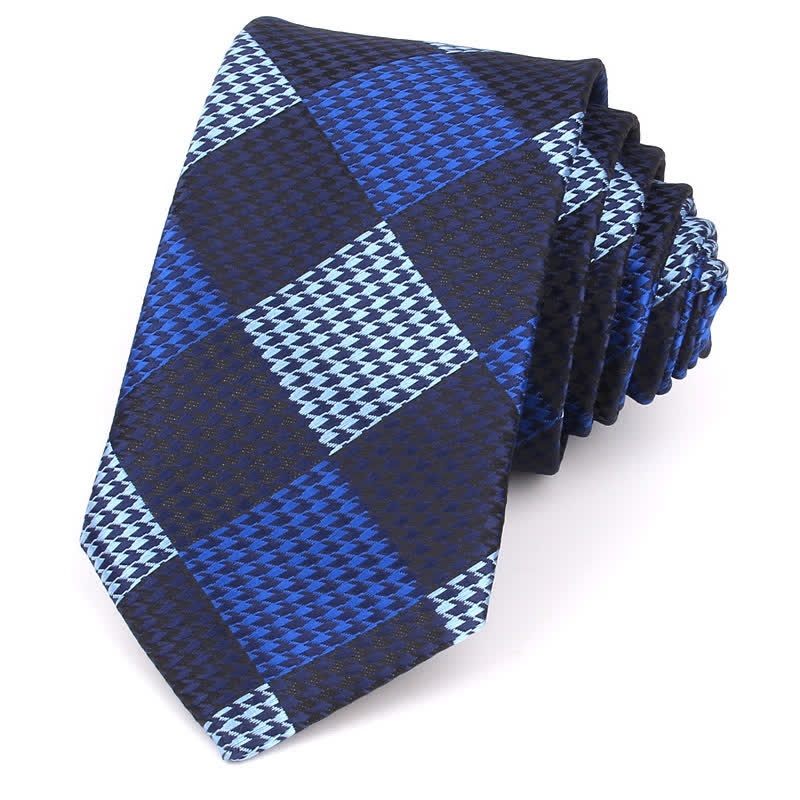 Cravatta da uomo con motivo patchwork a quadri grandi