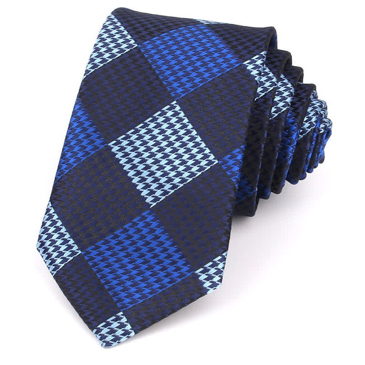 Cravatta da uomo con motivo patchwork a quadri grandi