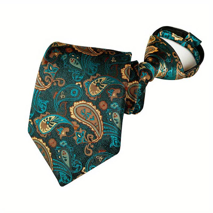 Cravatta floreale con cerniera Paisley retrò da uomo