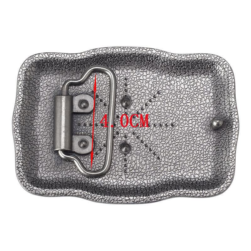 Cintura in pelle fai da te da uomo con fibbia a forma di toro Longhorn quadrato in argento
