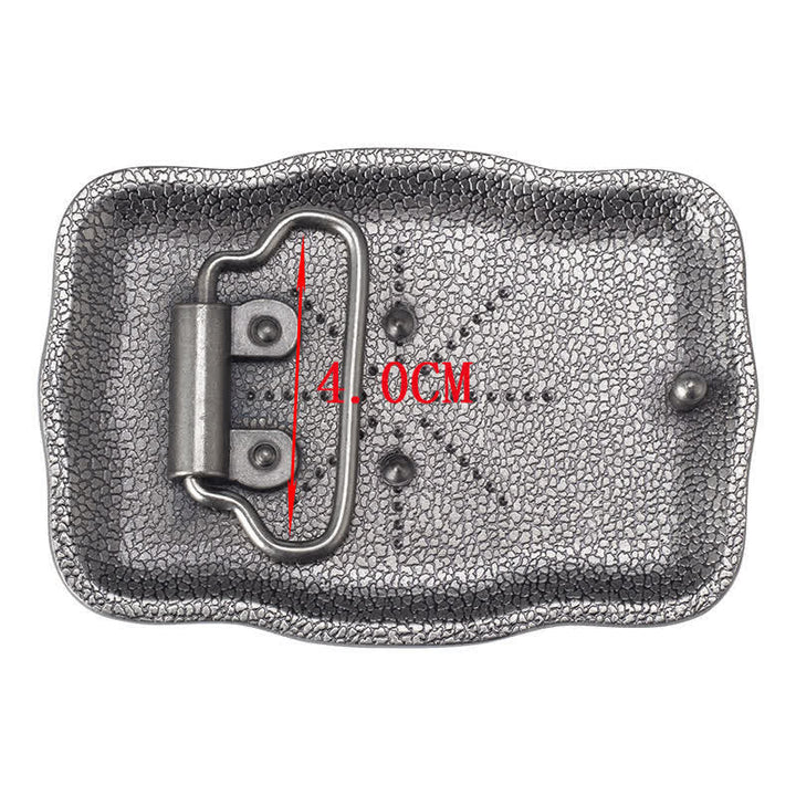 Cintura in pelle fai da te da uomo con fibbia a forma di toro Longhorn quadrato in argento