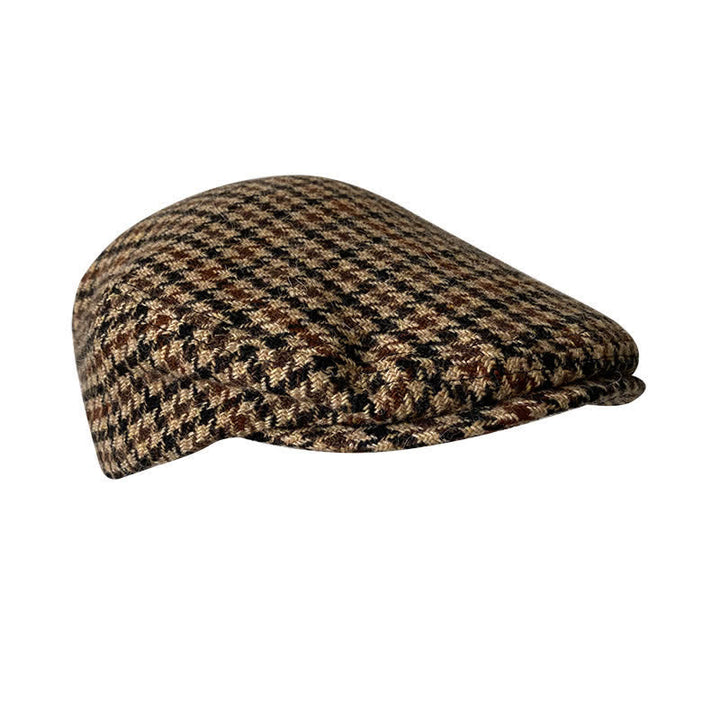 Berretto piatto a quadri a spina di pesce in tweed - Nero e cachi - L (23 1/4"-23 5/8") - image 11