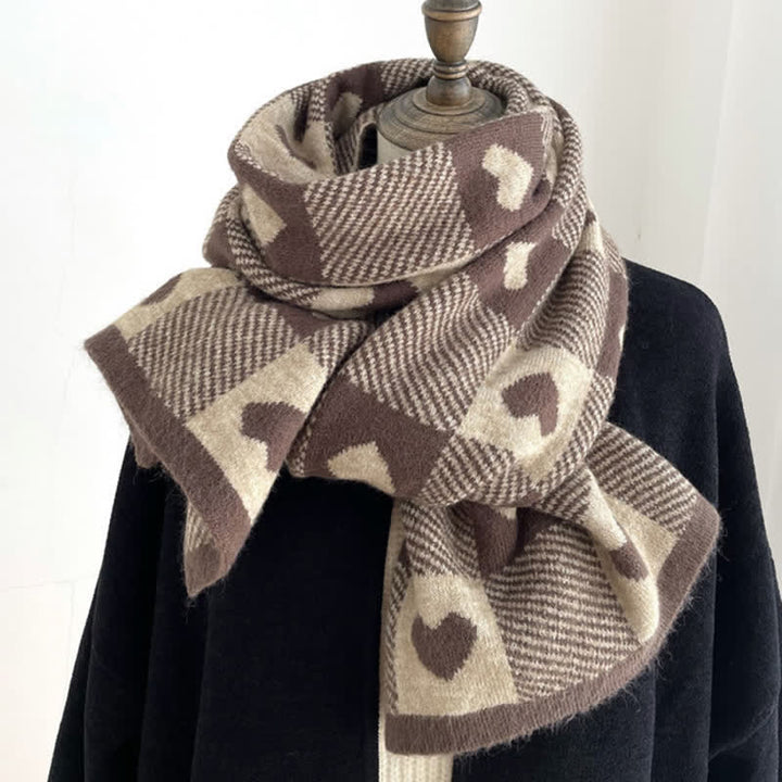 Sciarpa double face a quadri Chunky Love da donna