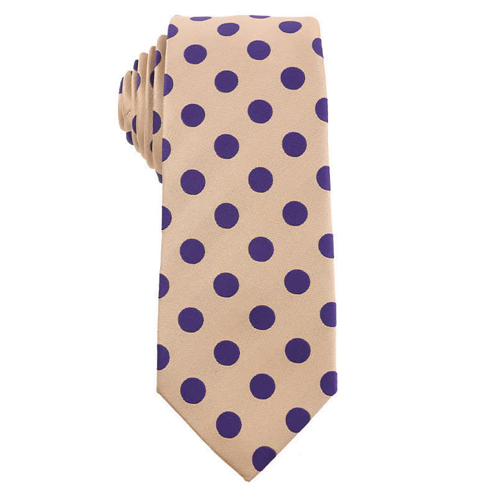 Cravatta da uomo British Khaki Champagne Series - Punti viola - image 2