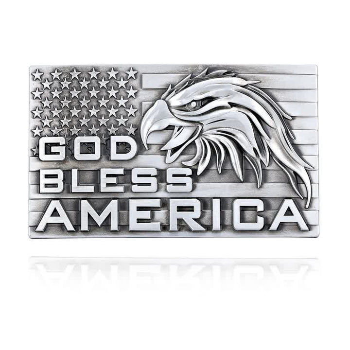 Cintura in pelle fai da te con fibbia God Bless America Eagle da uomo