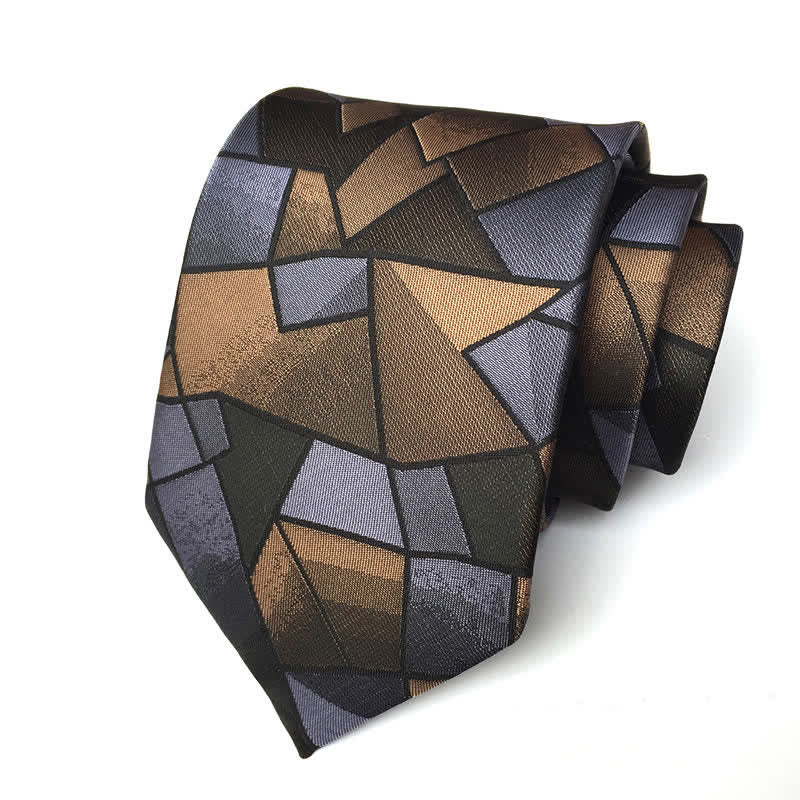 Cravatta astratta geometrica artistica da uomo - Roccia - image 0