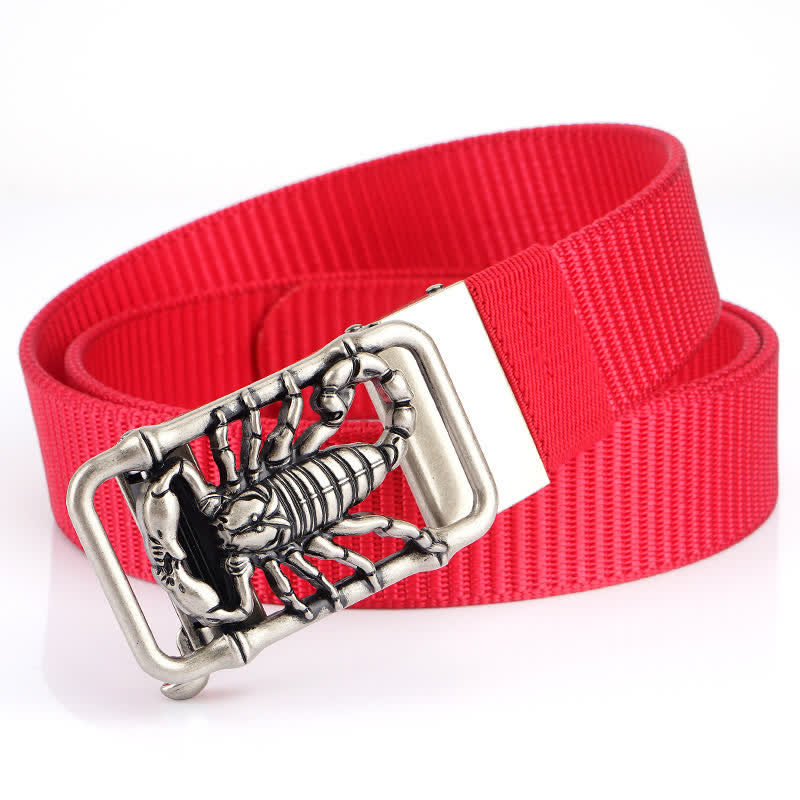 Cintura semplice in nylon con Scorpione Re da uomo - Rosso / Argento - 48" - image 23