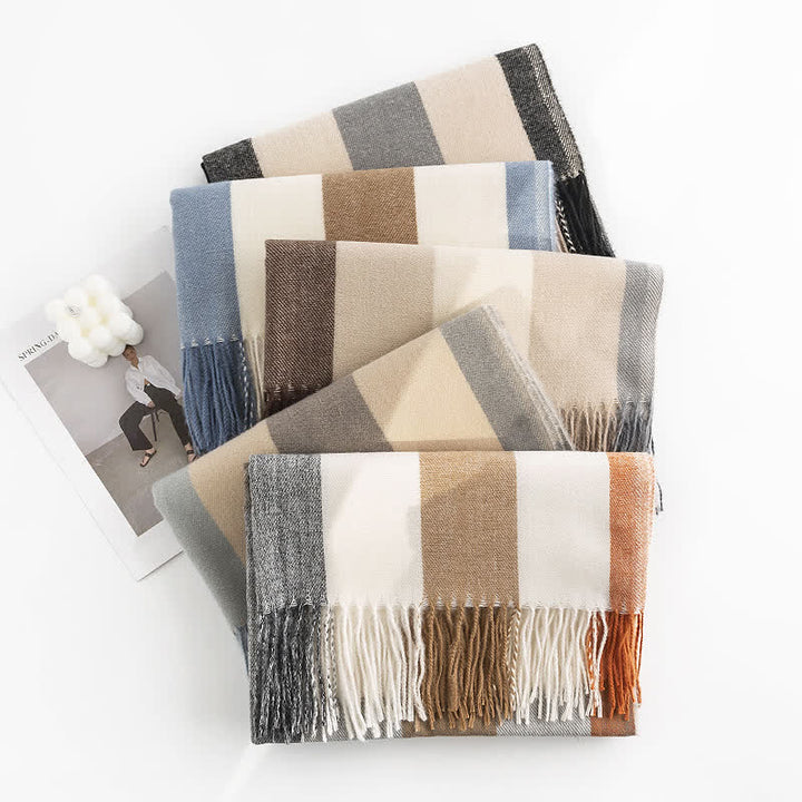 Sciarpa in cashmere imitazione a quadri di classe da donna