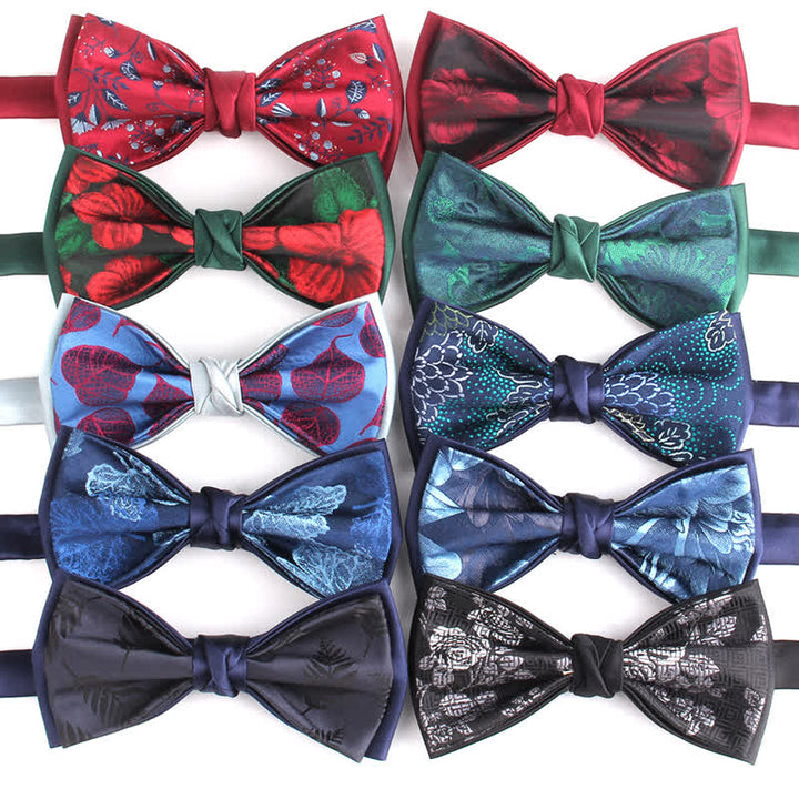 Papillon elegante da uomo con motivo floreale botanico