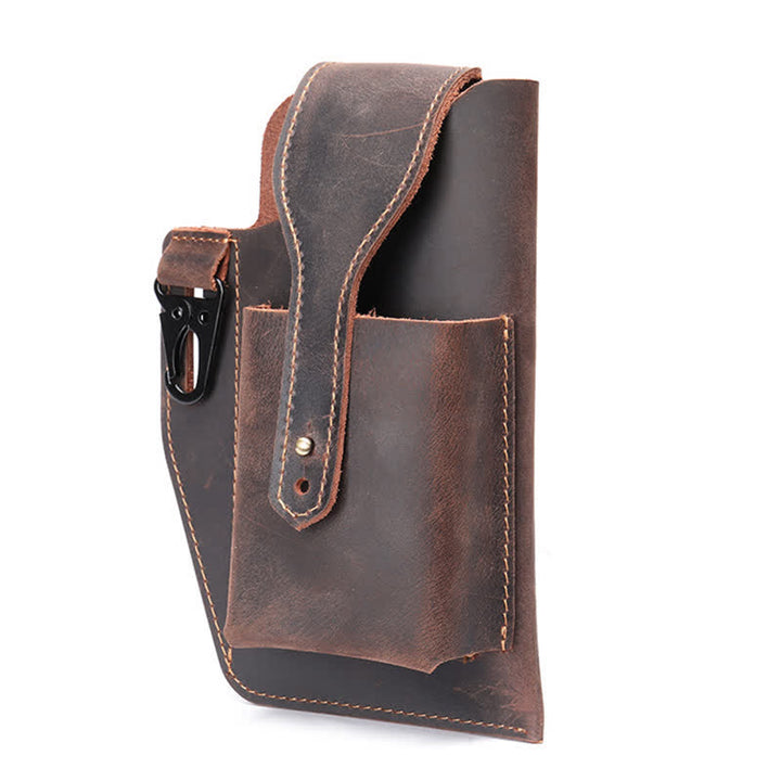 Borsa a tracolla in pelle Crazy Horse minimalista per telefono - image 3