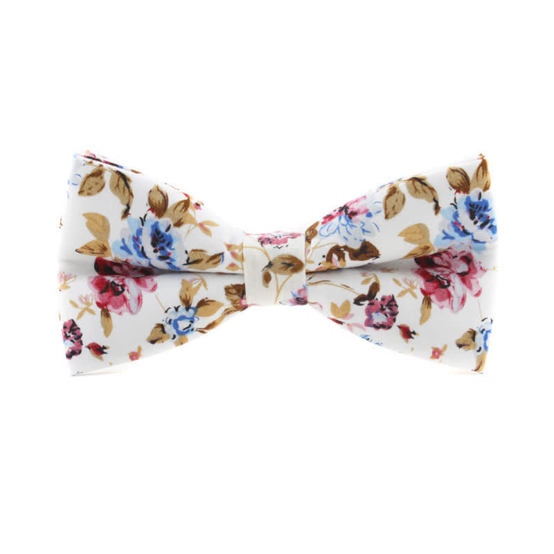 Papillon floreale con foglie di rosa tinto da uomo - Bianco e marrone chiaro - image 12