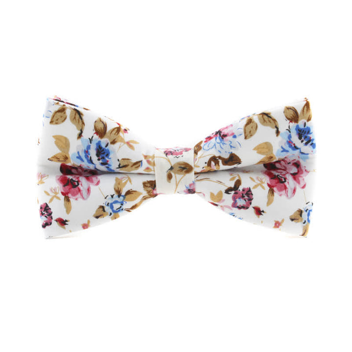 Papillon floreale con foglie di rosa tinto da uomo - Bianco e marrone chiaro - image 12