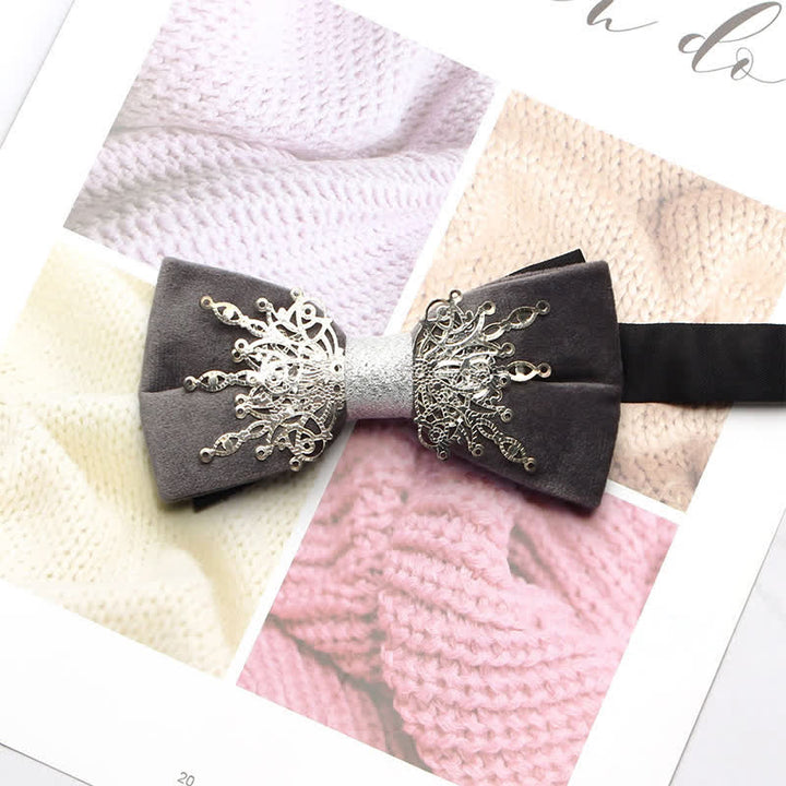 Papillon in velluto con motivo a mosaico Bling Sunburst da uomo