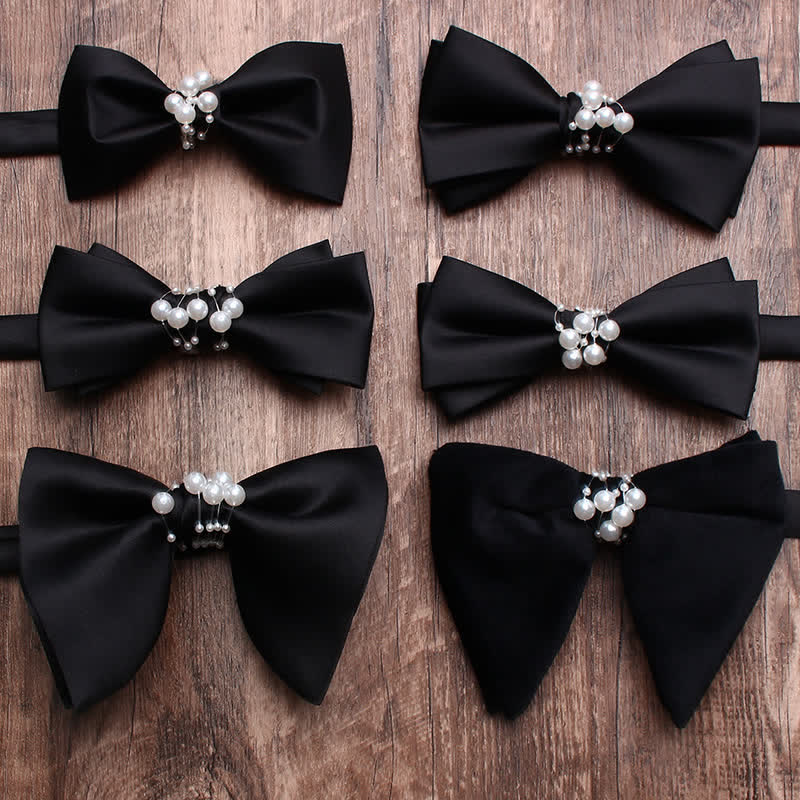 Papillon da uomo con perle nere