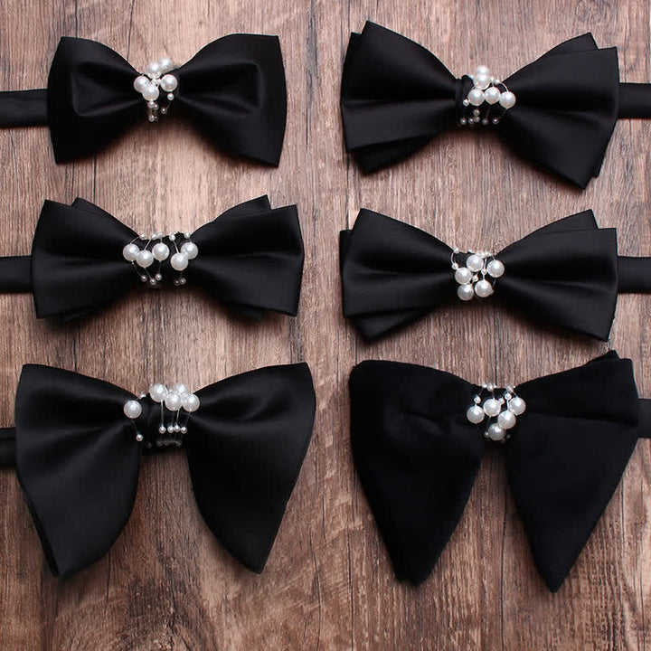 Papillon da uomo con perle nere