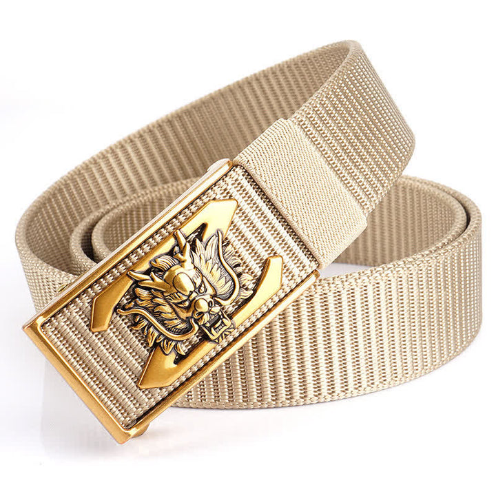 Cintura in nylon con lettera Z Mighty Dragon da uomo - Beige/Oro - 48" - image 12