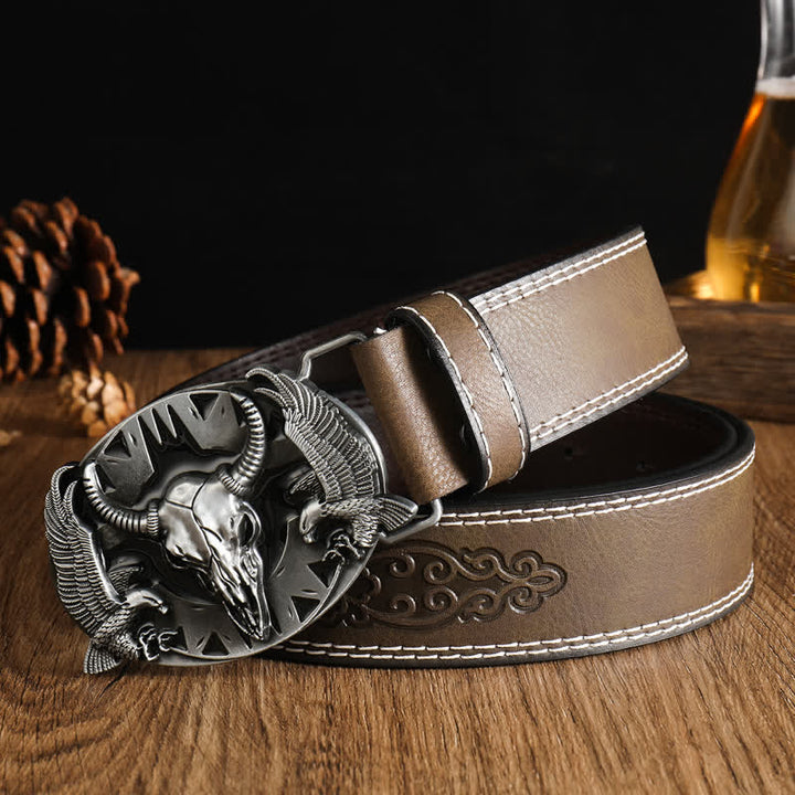Cintura in pelle vintage Bull & Dual Eagles da uomo - Stile n. 12 - 42 - image 26