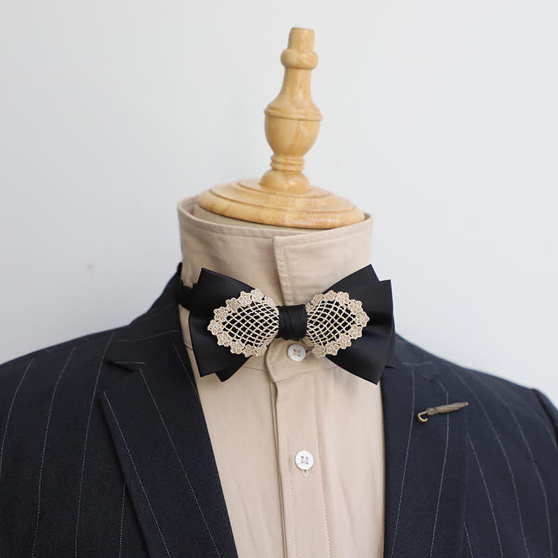 Papillon elegante in pizzo floreale da uomo