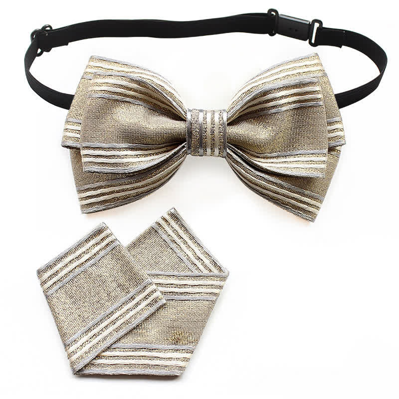 Set di 2 papillon a righe plissettate da uomo - Strisce bianche - image 6