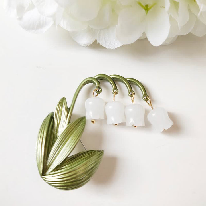 Spilla da donna con mughetto bianco puro