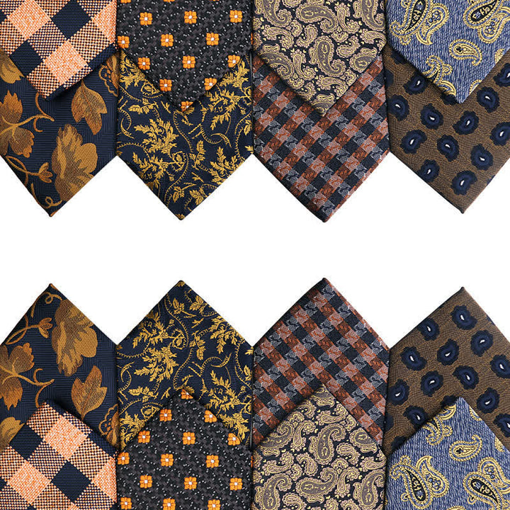 Cravatta da uomo con motivo floreale Paisley della serie Gold Orange