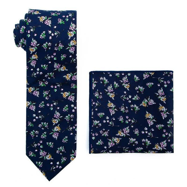 Set di 2 cravatte floreali da uomo con motivo letterario