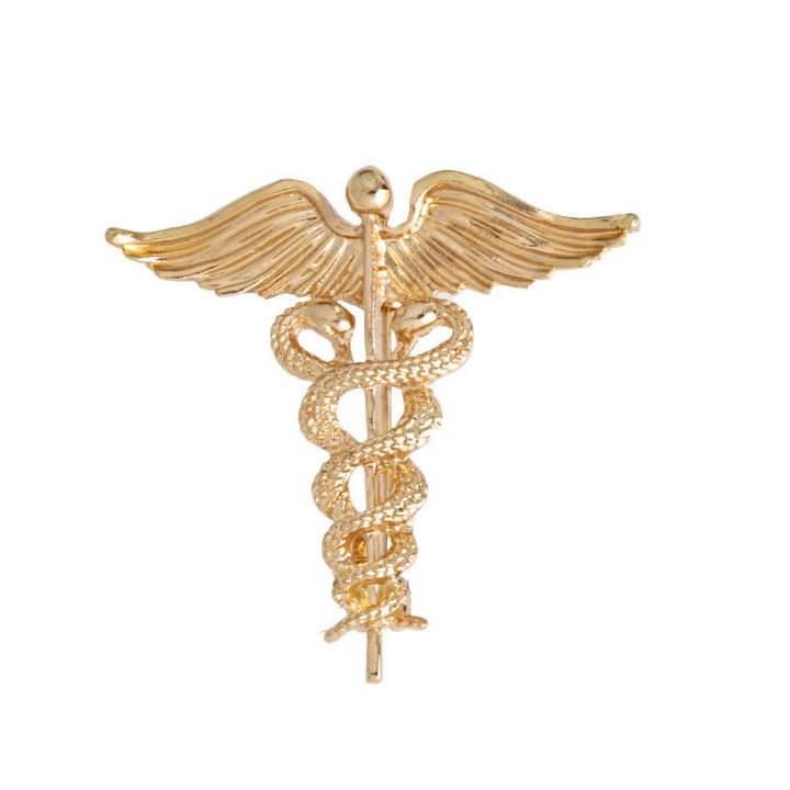 Spilla da uomo con doppio serpente Caduceo