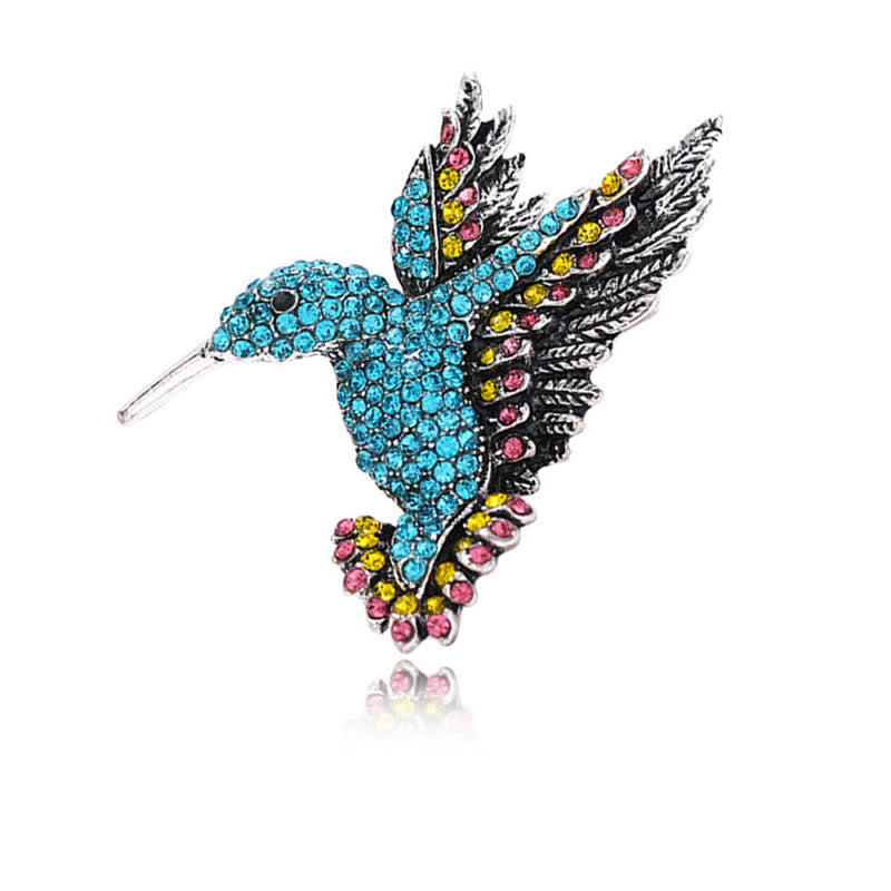 Spilla con strass a forma di colibrì da donna