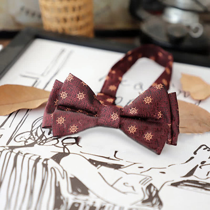 Papillon da uomo con foglie floreali retrò