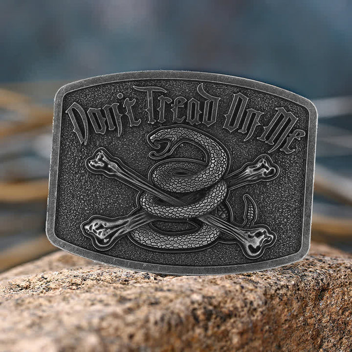 Cintura in pelle con fibbia Attitude Skull Rattlesnake fai da te da uomo
