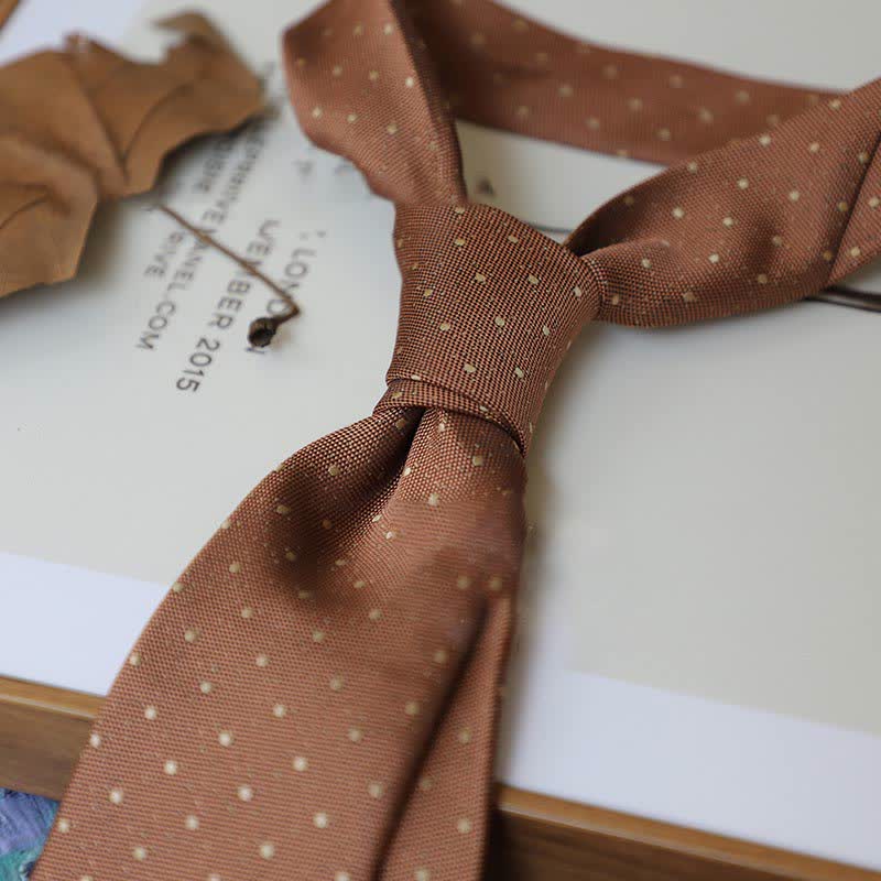 Cravatta da uomo con motivo Paisley a righe della serie Coffee Colors