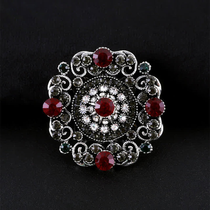 Spilla da donna in cristallo barocco da palazzo - Rotondo rosso - image 6