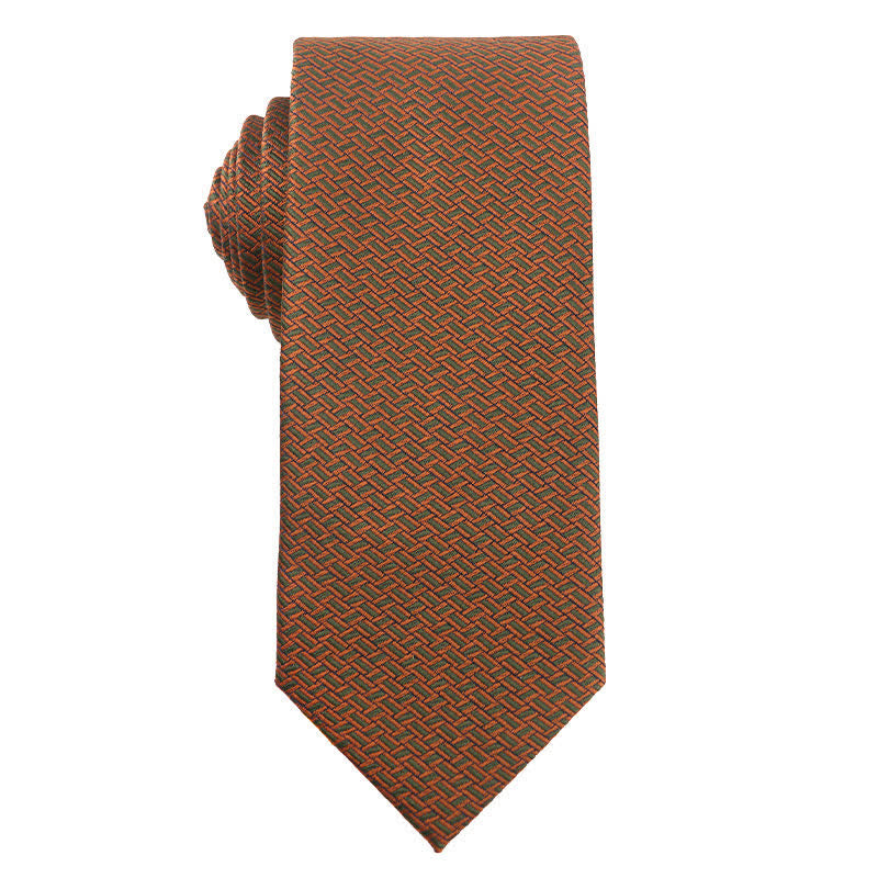 Cravatta da uomo serie verde foresta arancione