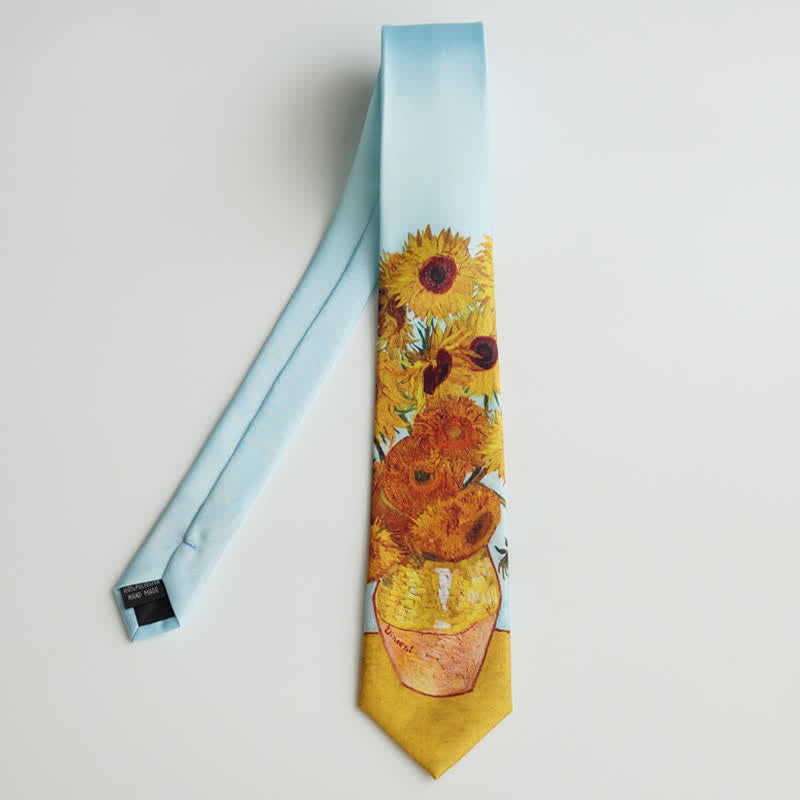 Cravatta da uomo con vaso di girasoli