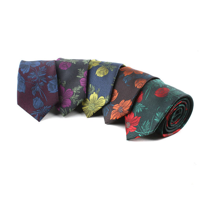 Cravatta da uomo con fiore e gambo