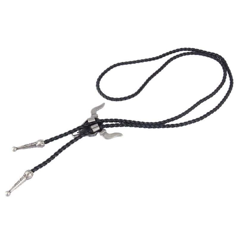Cravatta Bolo Vintage in Stile Nativo con Testa di Toro
