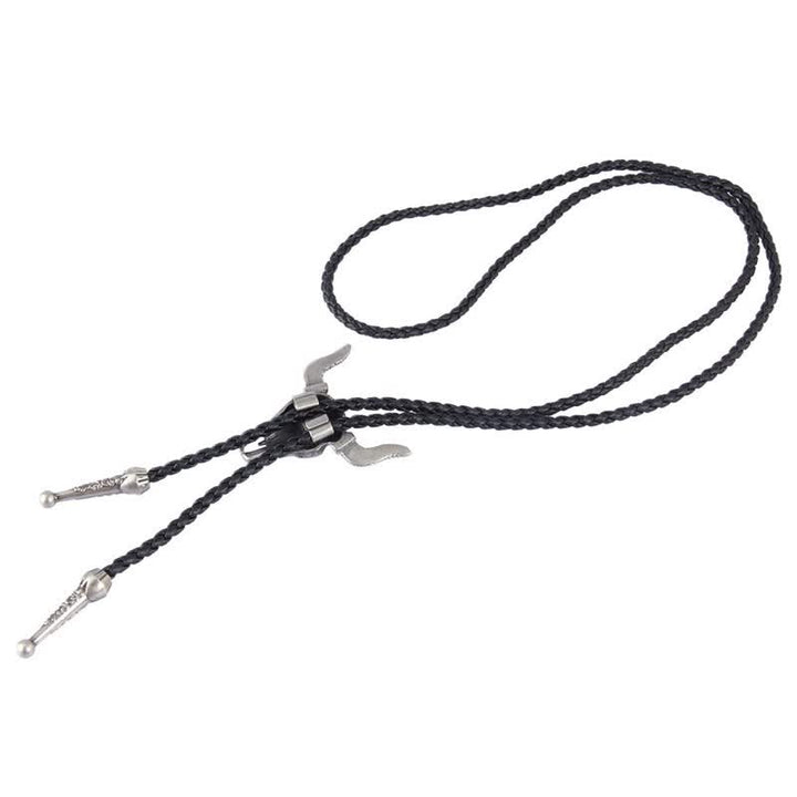 Cravatta Bolo Vintage in Stile Nativo con Testa di Toro