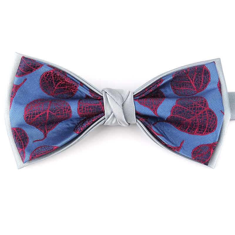 Papillon elegante da uomo con motivo floreale botanico - Blu #7 - image 19