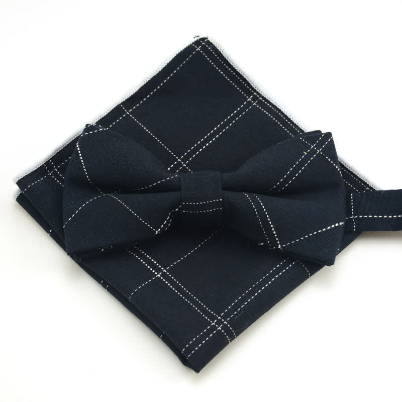 Set di 2 papillon classici a quadri da uomo
