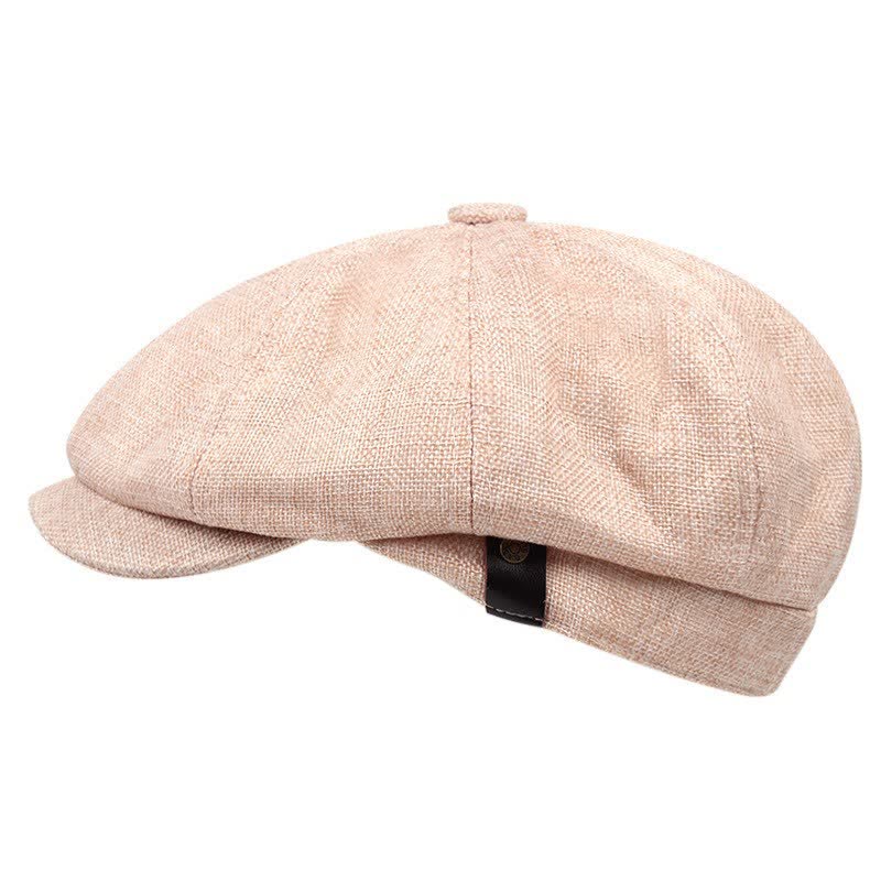 Cappello basco ottagonale in lino casual da artista