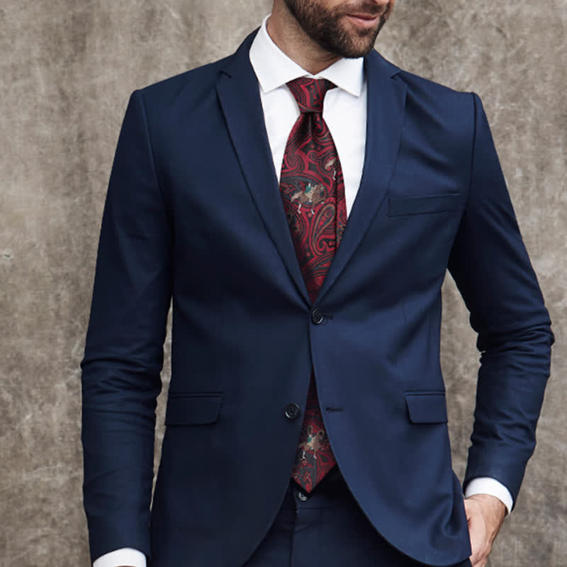 Cravatta da uomo bordeaux con motivo Paisley da equitazione - image 1