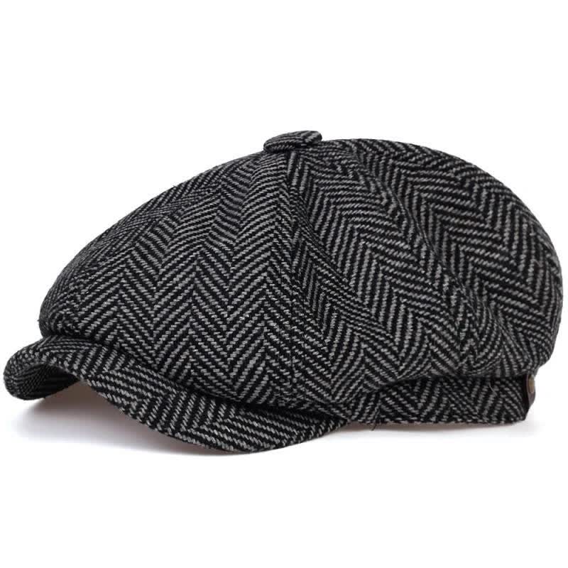 Berretto ottagonale con motivo a spina di pesce Peaky Hat - Nero - Misura M (22"-22 7/8") - image 5