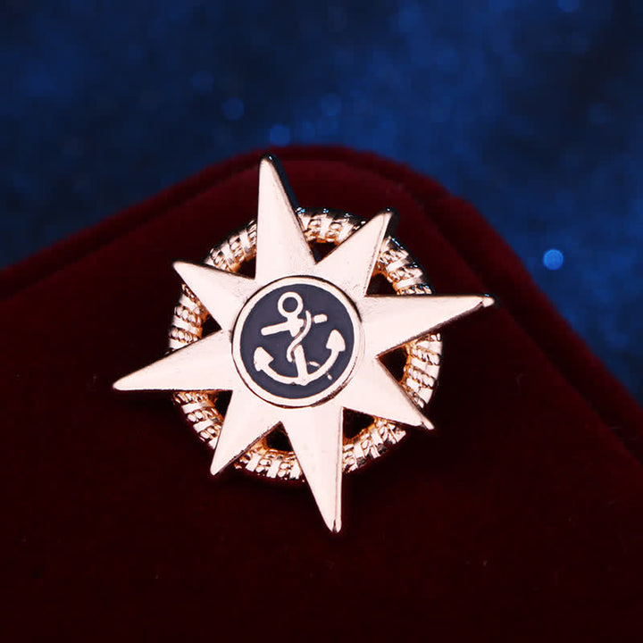 Spilla da uomo con ancora a forma di nave stellare - Oro - image 2