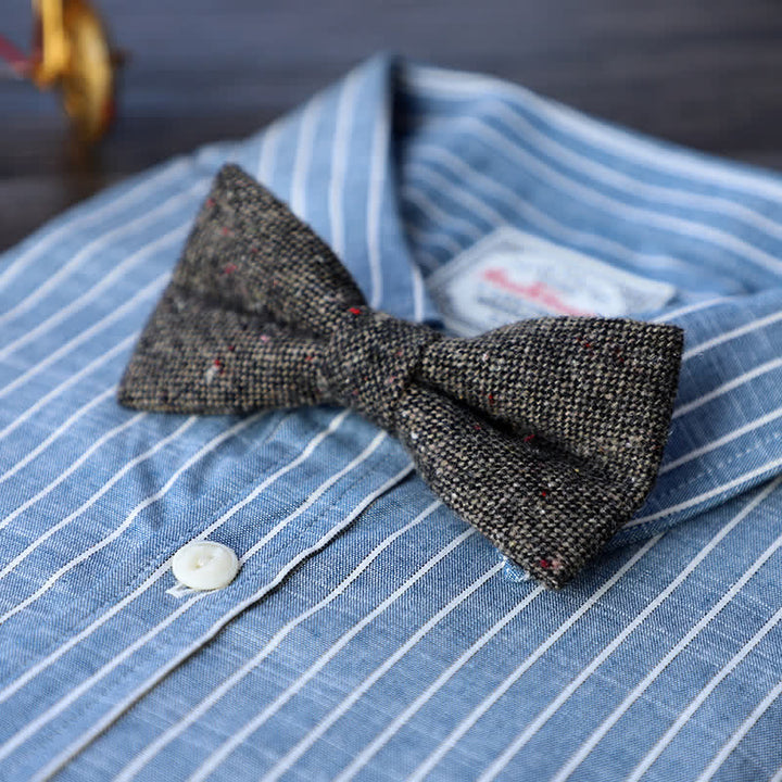 Papillon semplice in misto lana tweed da uomo