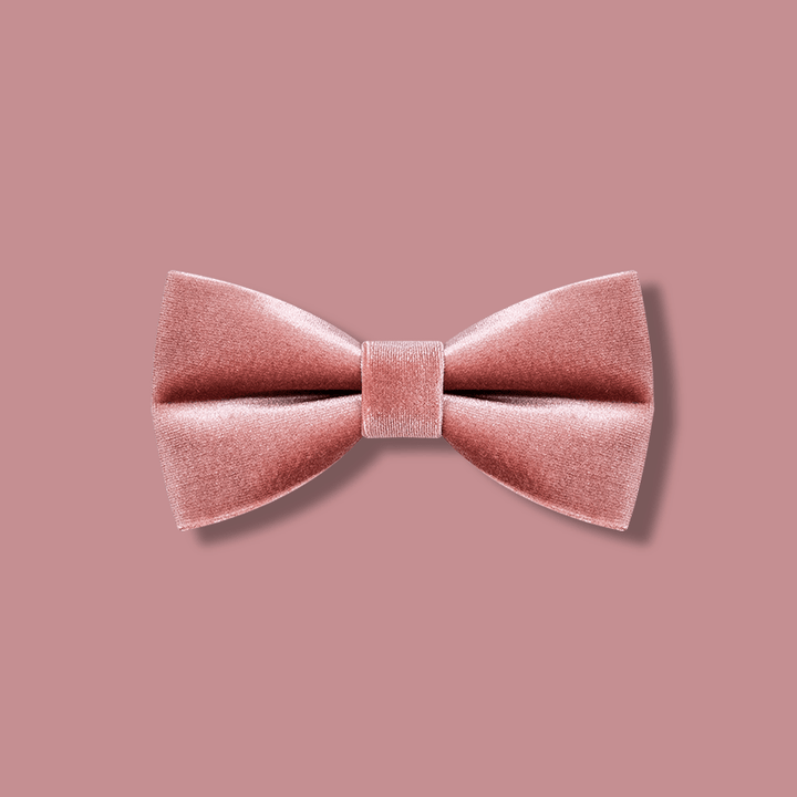 Papillon in velluto tinta unita rosa antico da uomo