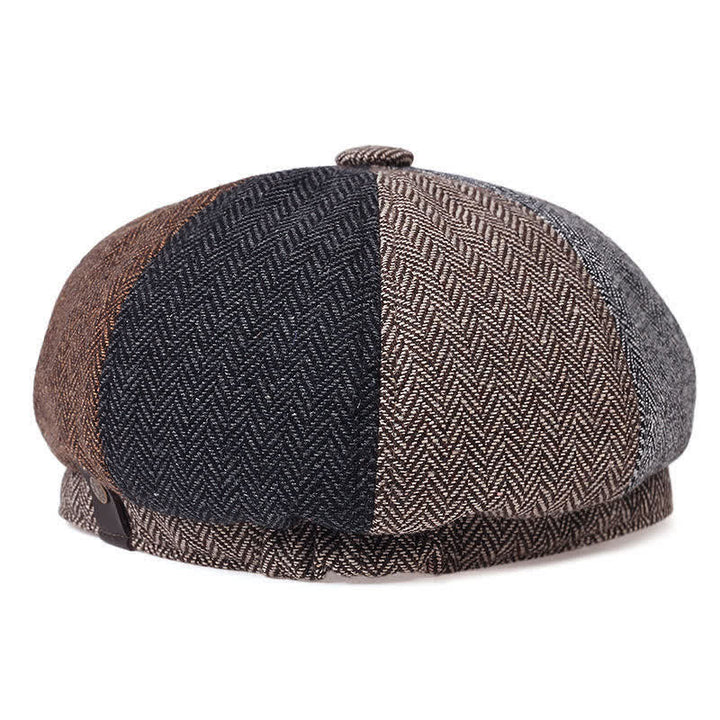 Cappello basco ottagonale a spina di pesce retrò