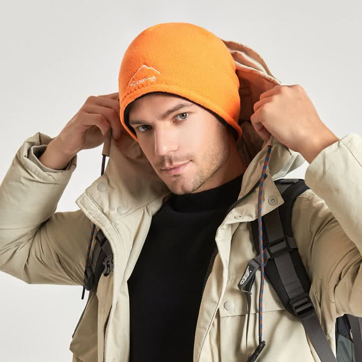 Cappello caldo reversibile in pile polare antivento