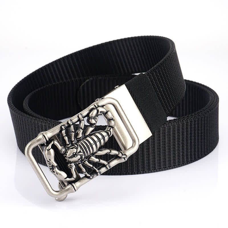 Cintura semplice in nylon con Scorpione Re da uomo - Nero / Argento - 48" - image 17